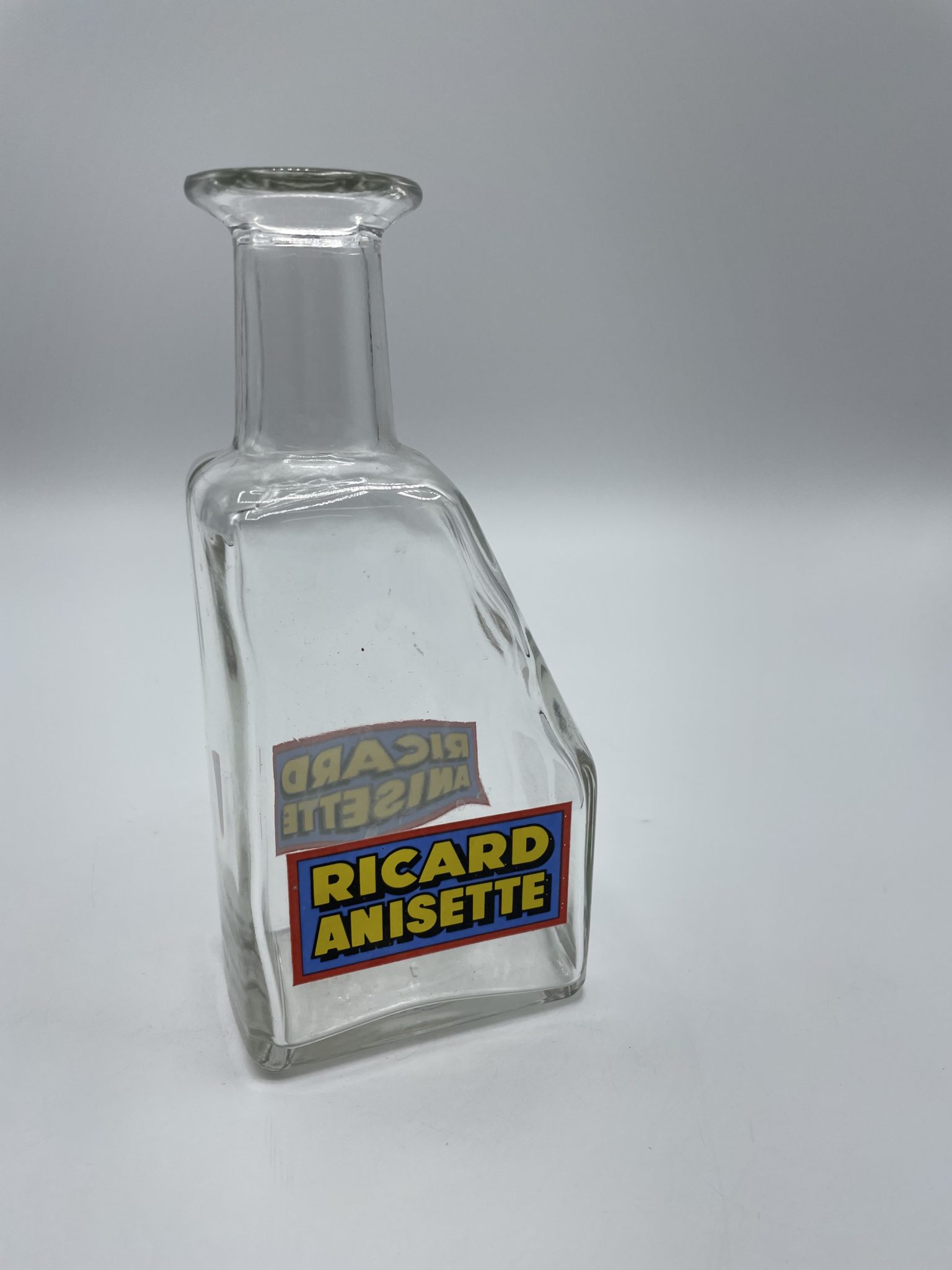 Carafe rectangulaire en verre vintage Ricard Anisette Ressourcerie