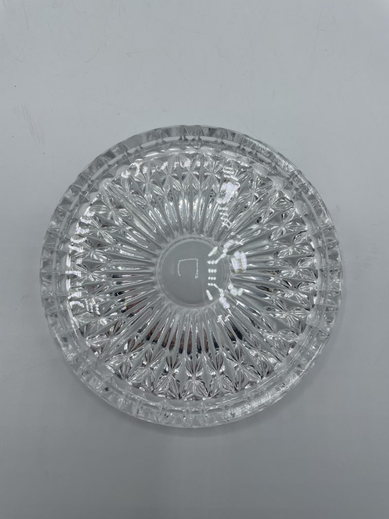 Duo dessous de plat et dessous de bouteille en verre ciselé vintage – Image 2