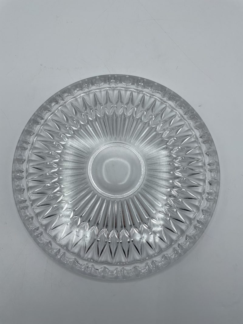 Duo dessous de plat et dessous de bouteille en verre ciselé vintage – Image 6