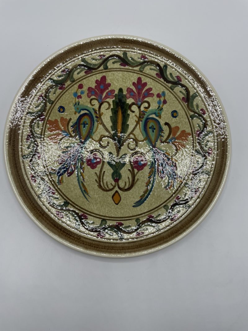 assiette deco vinatge paon oiseau