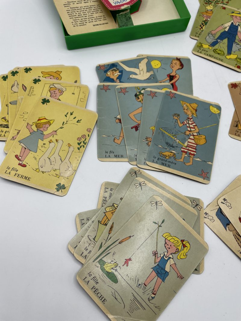 Jeu de cartes 7 familles Vacances éditions Willeb Paris vintage – Image 10