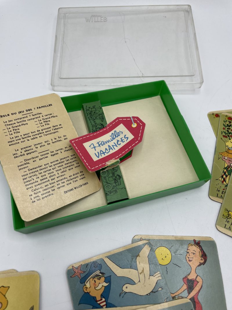 Jeu de cartes 7 familles Vacances éditions Willeb Paris vintage – Image 9