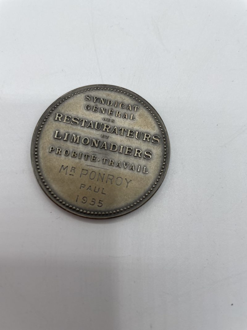 Collection de 4 jetons et médailles chambre de commerce et syndicats en argent vintage – Image 3