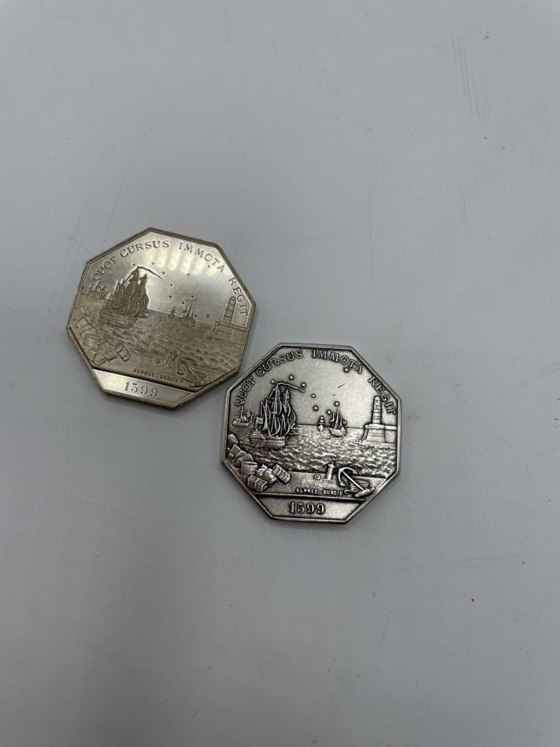 Collection de 4 jetons et médailles chambre de commerce et syndicats en argent vintage – Image 2