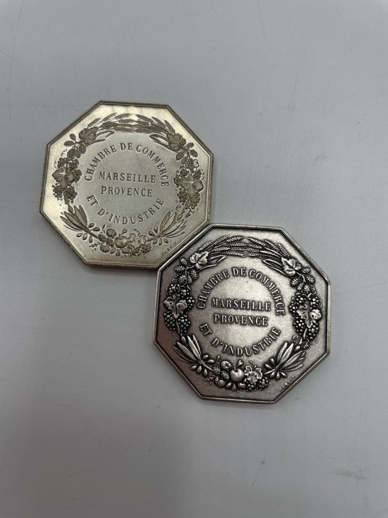 Collection de 4 jetons et médailles chambre de commerce et syndicats en argent vintage – Image 6