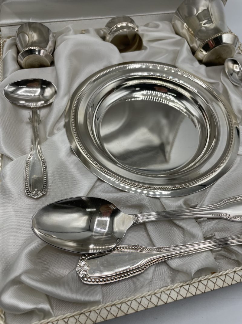 Ménagère de naissance en métal argenté vintage 8 pièces – Image 3