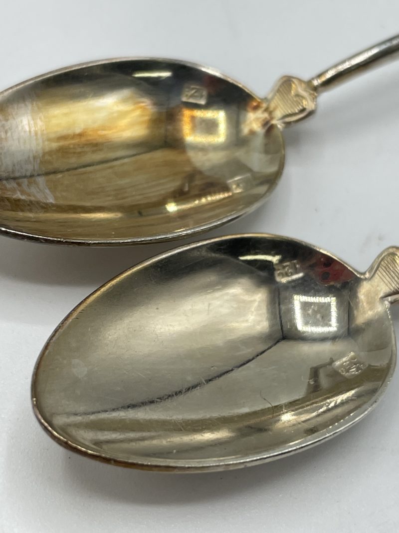 Ménagère de 12 petites cuillères en argent vinatge Klénice – Image 3