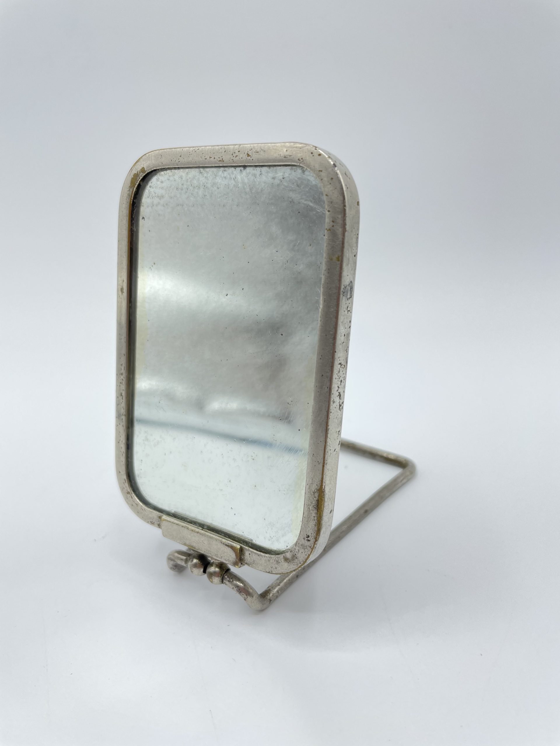 Miroir vintage pliable en acier épais, Pologne 1930