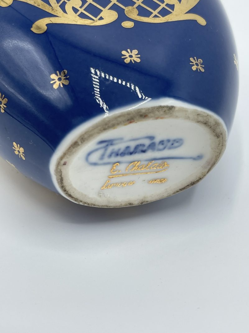 Soliflore en porcelaine de Limoges bleu marine – Image 2
