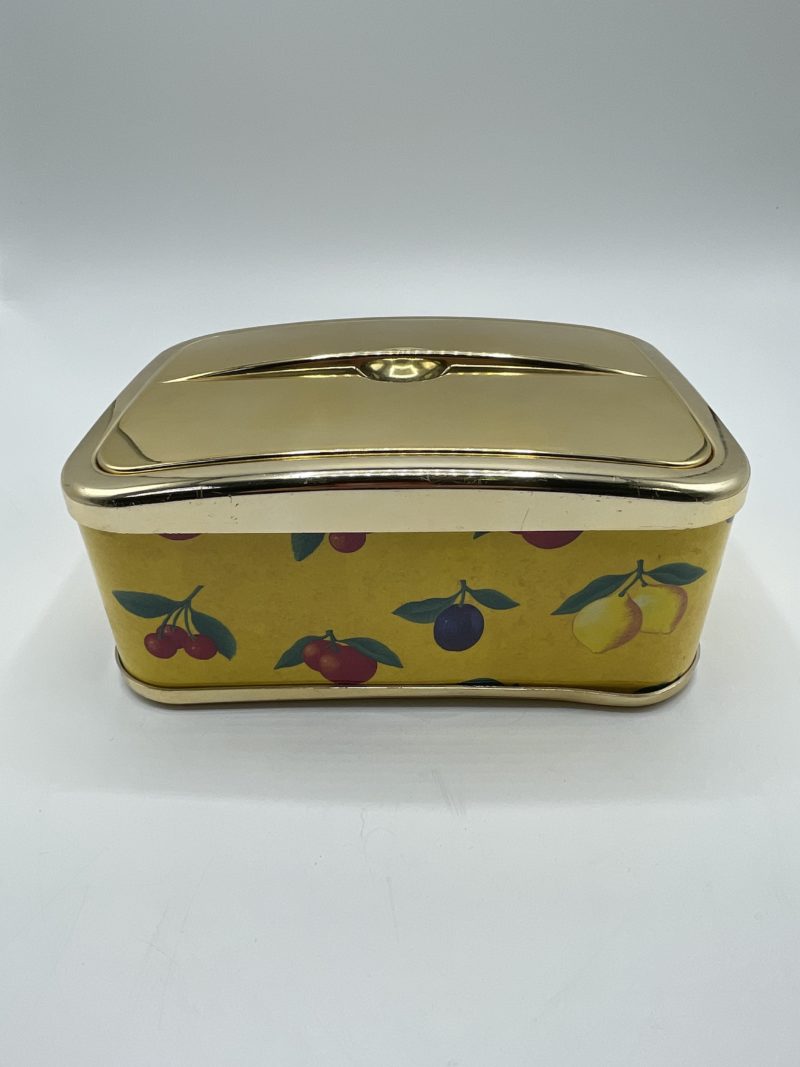 Platex Glace box rectangulaire vintage jaune motifs fruits – Image 2