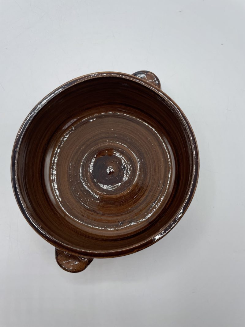 Grand bol rond avec ailettes terre cuite vernissée – Image 3