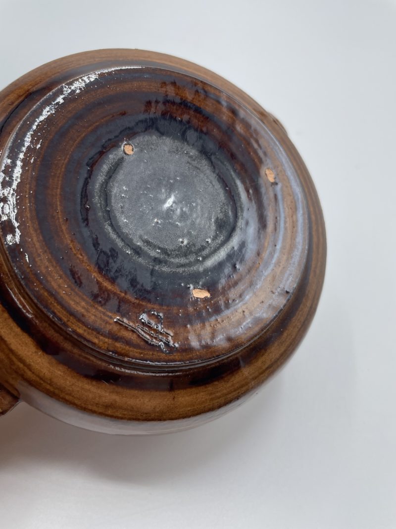 Grand bol rond avec ailettes terre cuite vernissée – Image 4