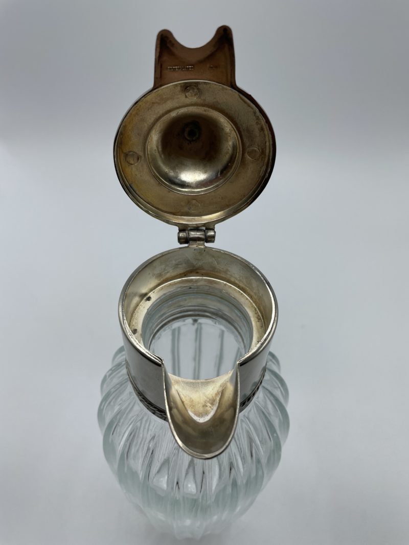 Carafe en cristal aiguière plaquée argent vintage Sheratonn Italie – Image 3