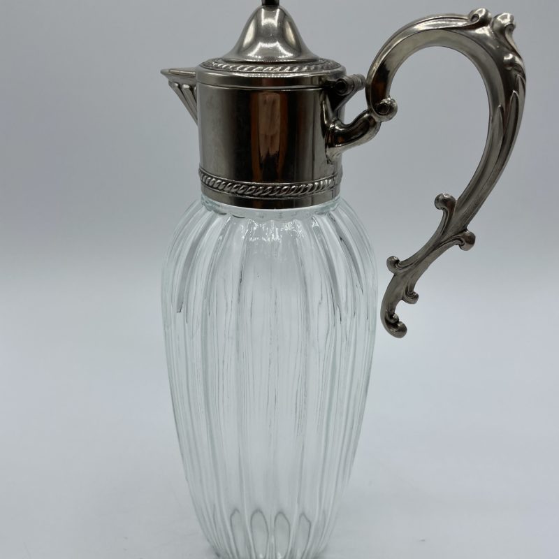 carafe cristal vintage italie sheratonn metal argent