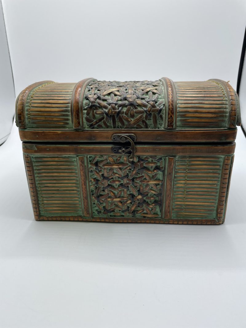 Duo coffres en bois décoratifs vintage – Image 11