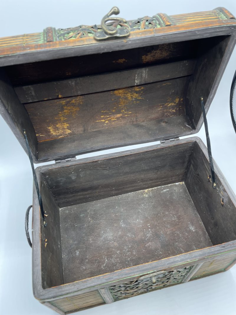 Duo coffres en bois décoratifs vintage – Image 10