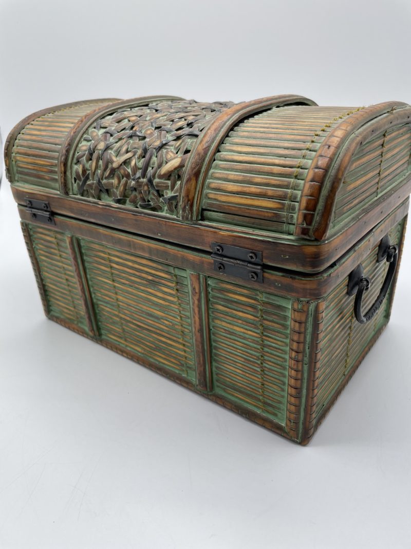 Duo coffres en bois décoratifs vintage – Image 8