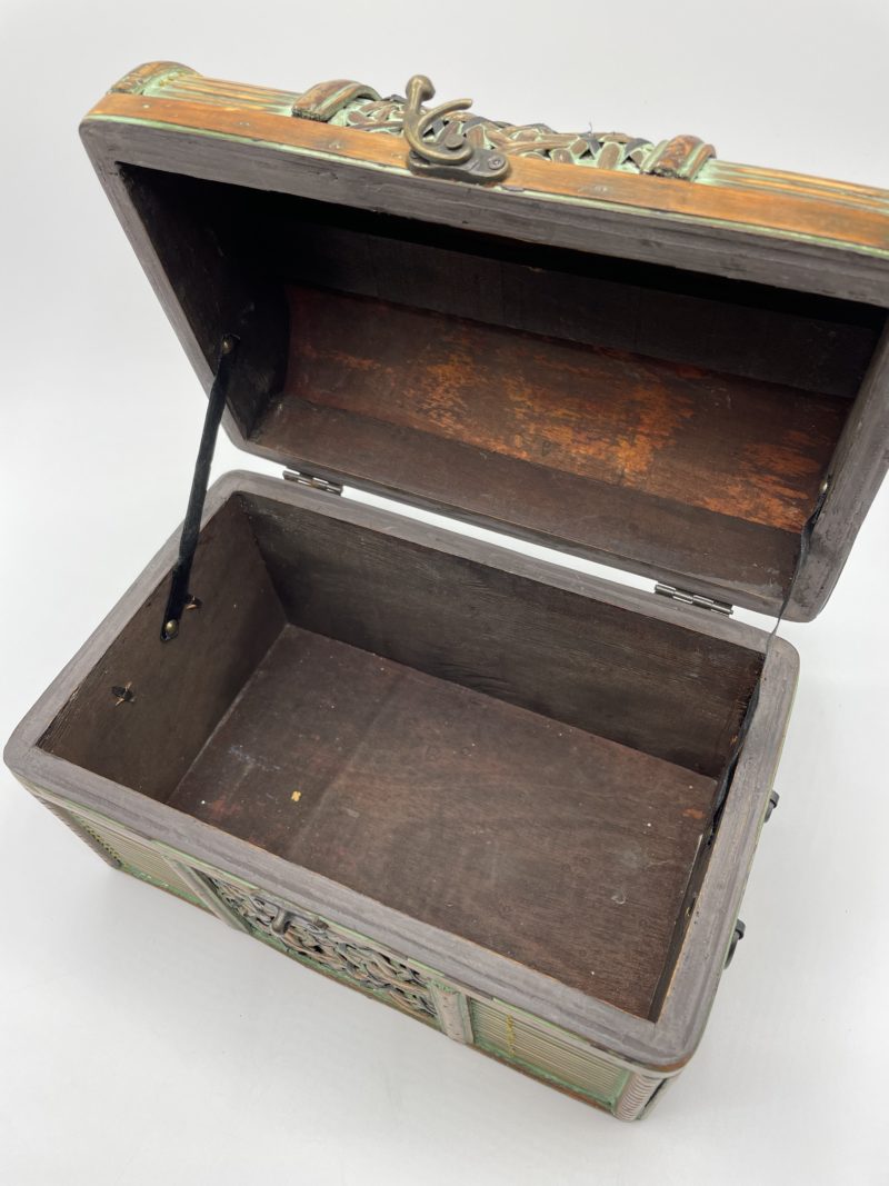 Duo coffres en bois décoratifs vintage – Image 5