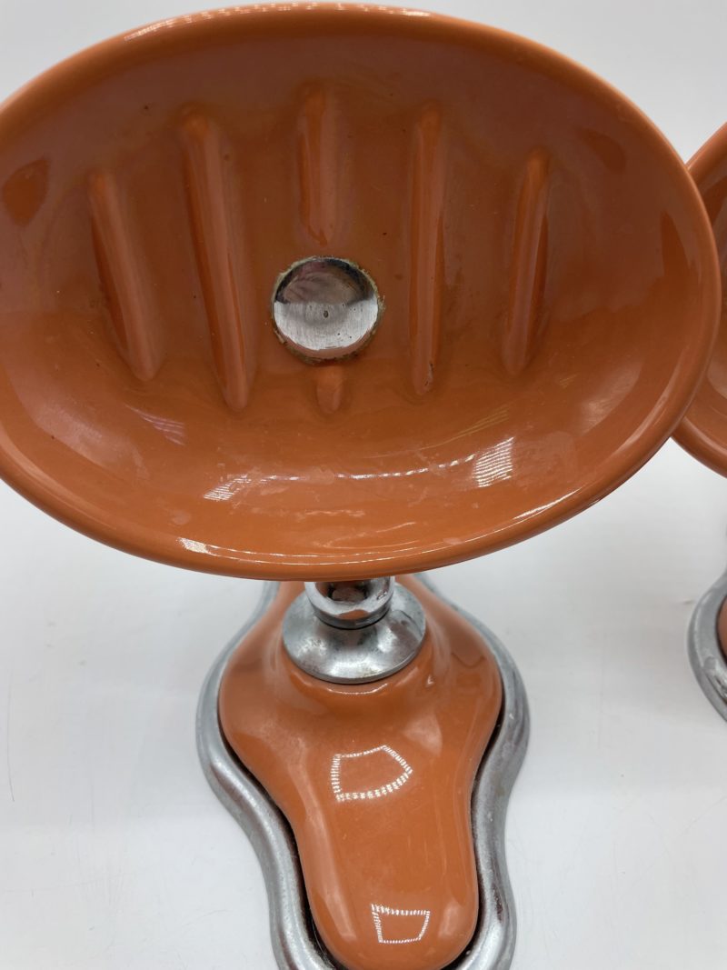 Ensemble pour salle de bain porte savon porte serviette vintage saumon – Image 12