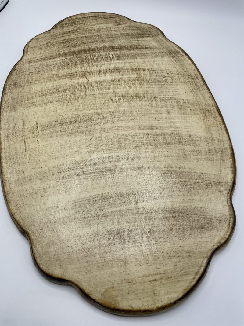 Grand plateau en bois vintage botanique – Image 7