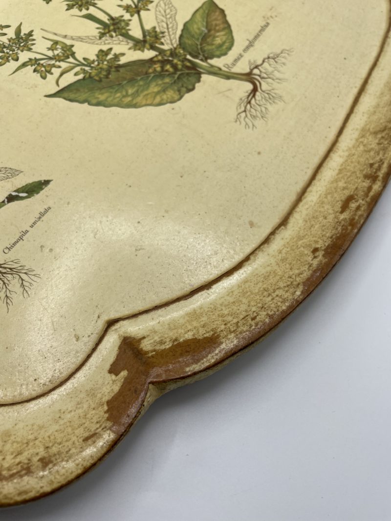 Grand plateau en bois vintage botanique – Image 2