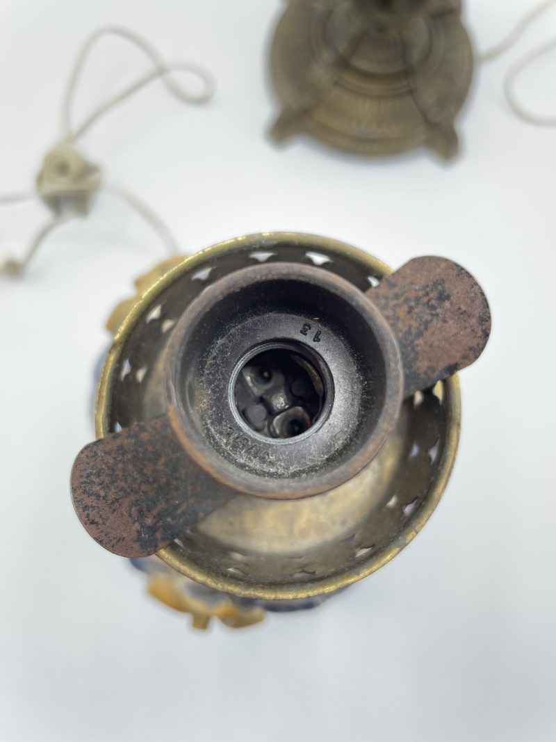 Lot de 2 lampes en céramique et bronze – Image 4