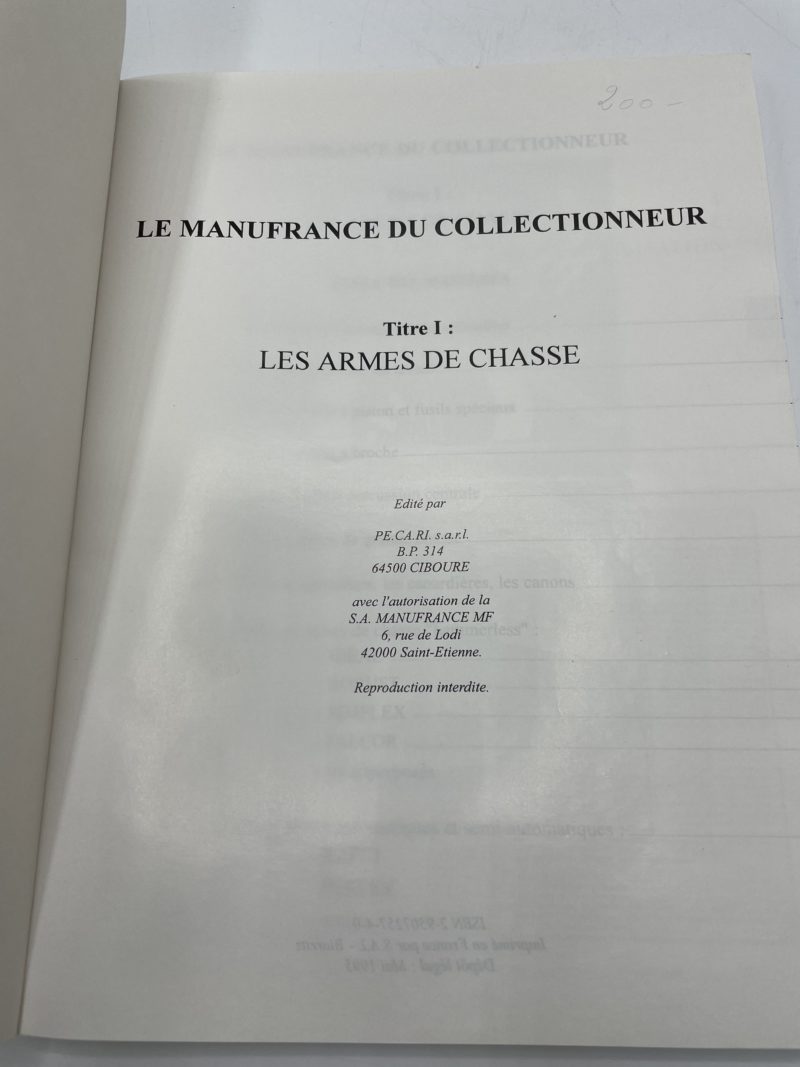 Livre de collection vintage « Le Manufrance u collectionneur – Les armes de Chasse » édition de 1995 – Image 4