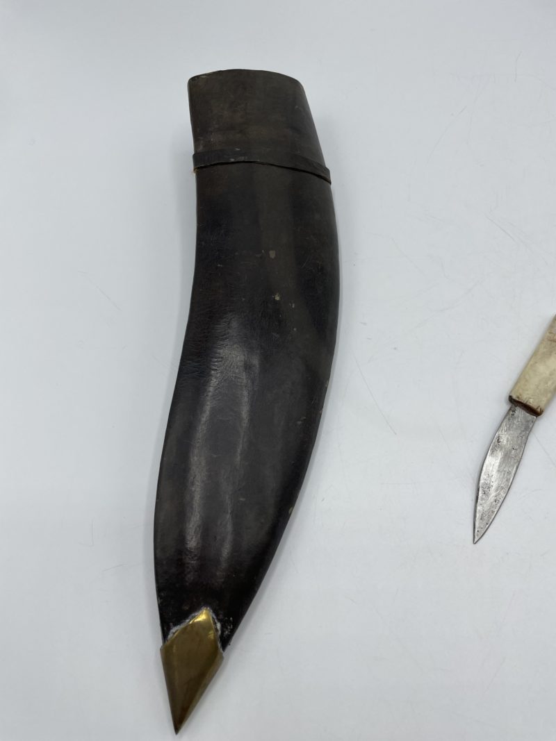 Couteau de chasse style manchette khukuri avec manche en corne – Image 8