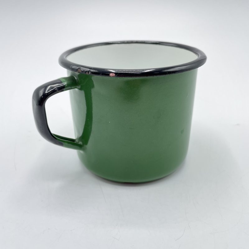 mug email tasse vintage metal vert noir blanc camping