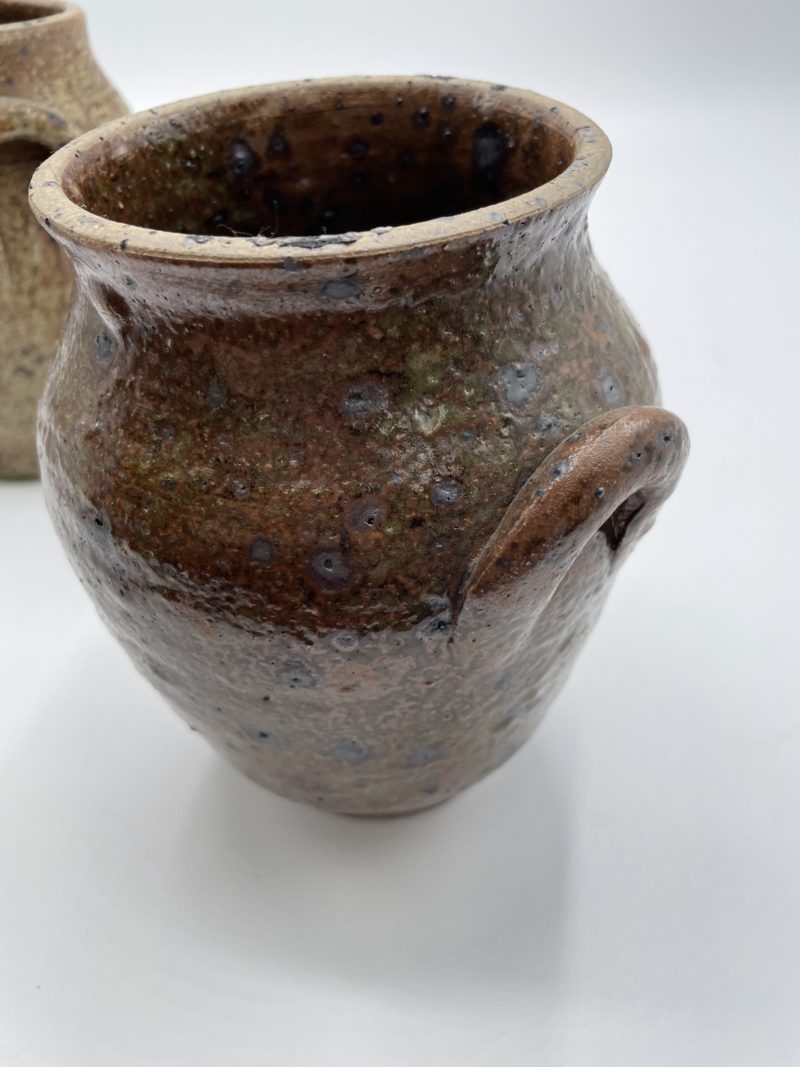 Duo de deux pots à graisse vintage en grès – Image 5