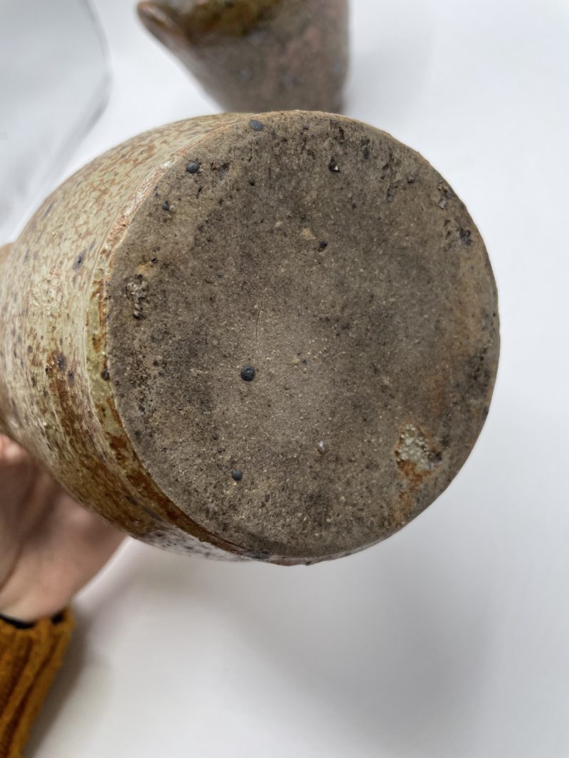Duo de deux pots à graisse vintage en grès – Image 7