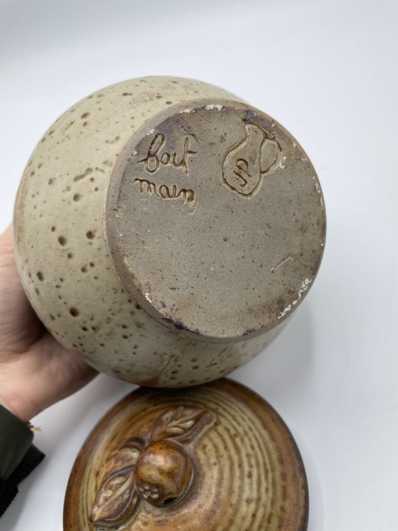 Pot de table ou bonbonnière vintage en grès – Image 4