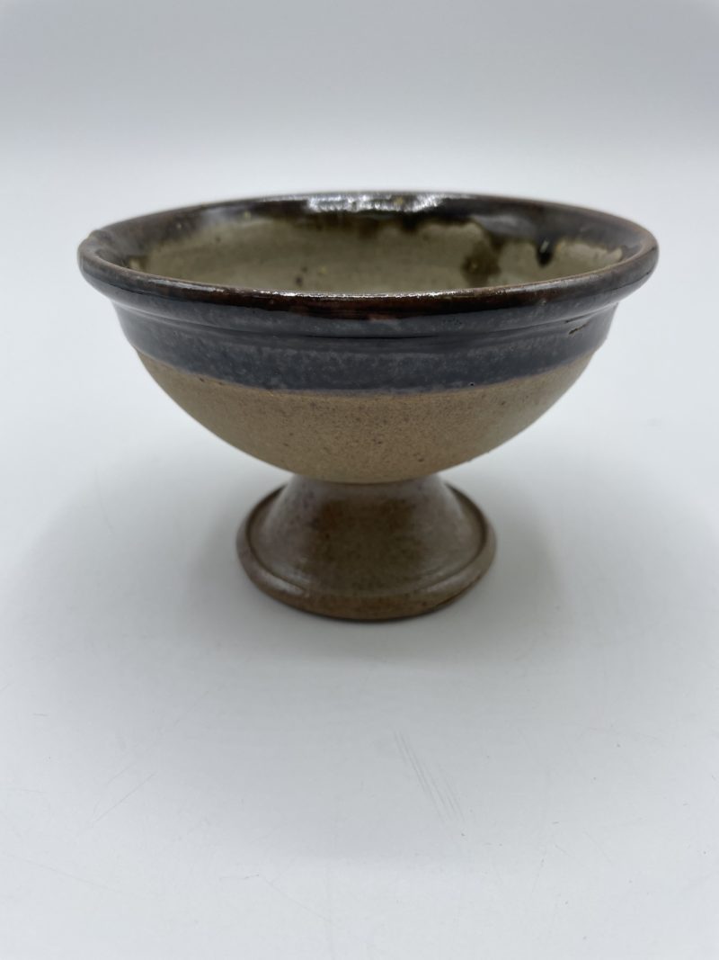Lot de pots et bol sur pied en grès vintage – Image 8