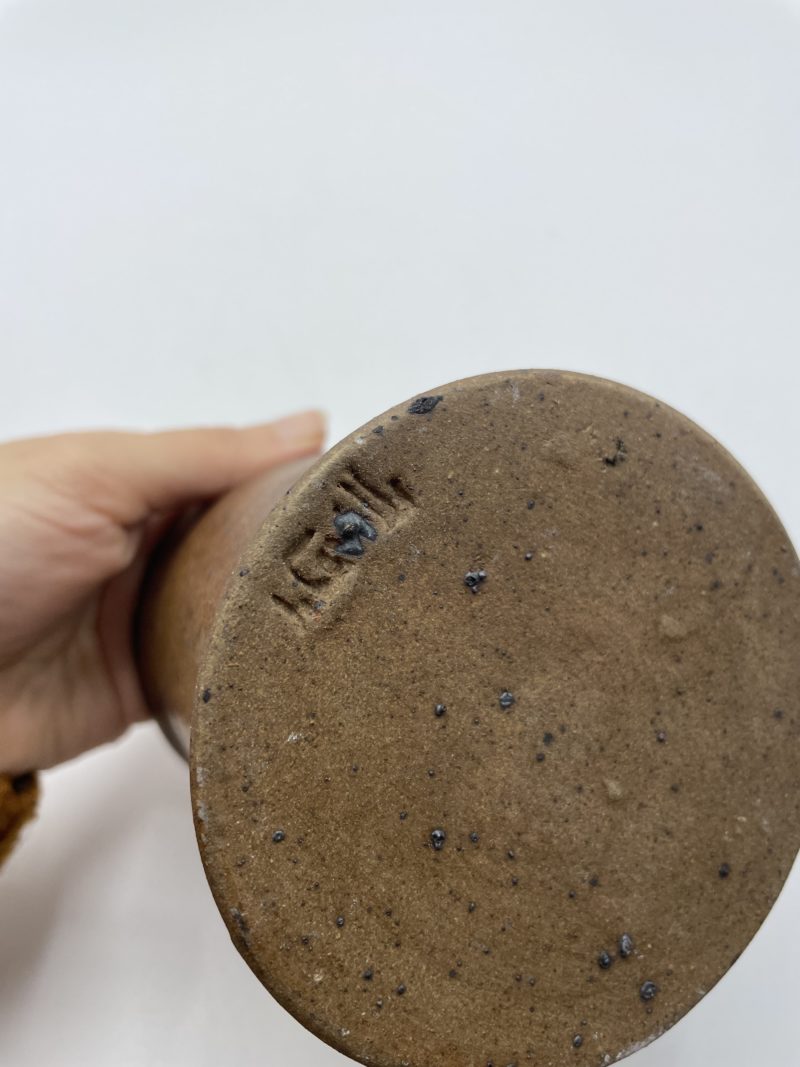 Lot de pots et bol sur pied en grès vintage – Image 4