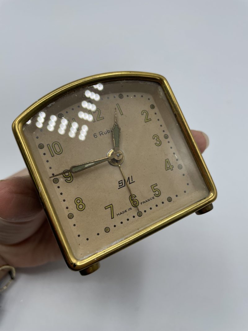 Petit réveil mécanique vintage bleu SMI – Image 5