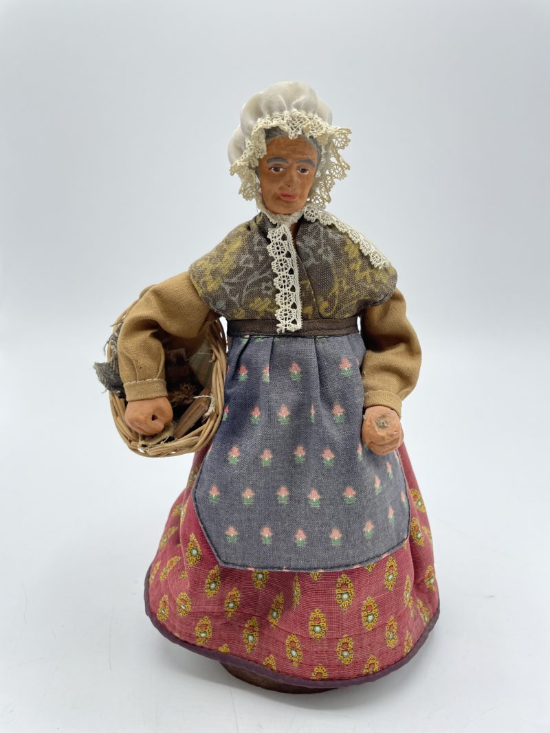 Trio grands santons collection Chave Aubagne pêcheur, chasseur et fileuse de coton – Image 15