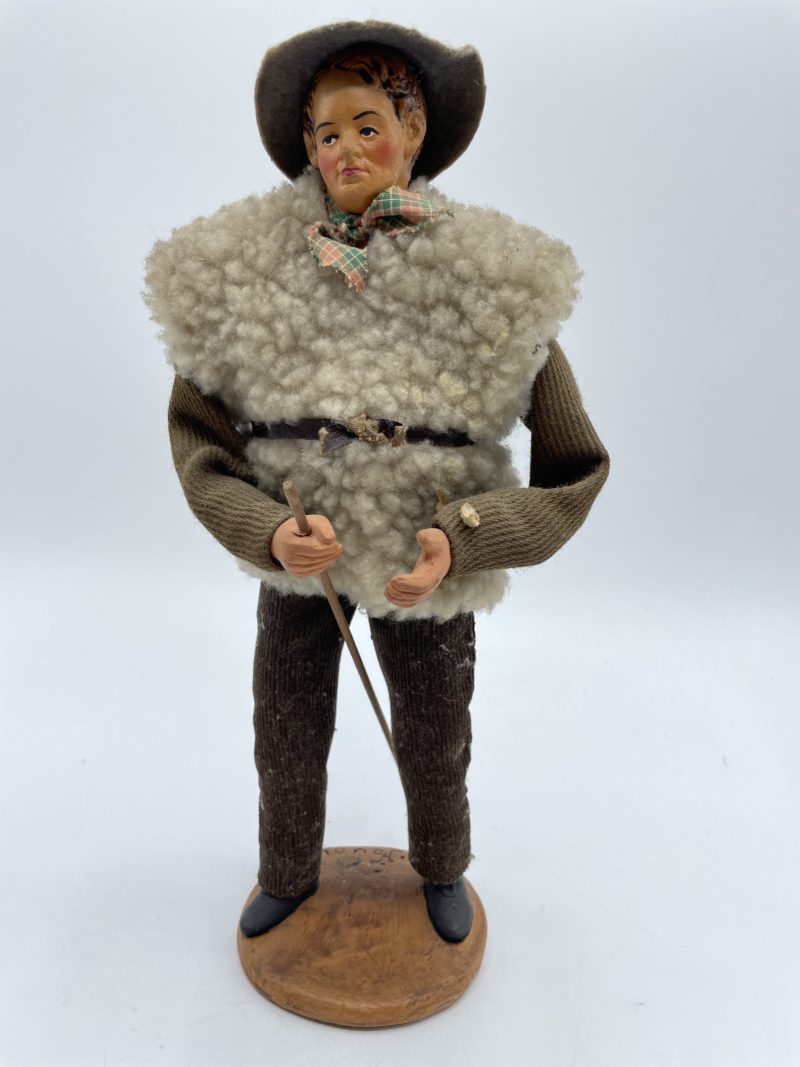 Trio grands santons collection S JOUGLAS pêcheur, bohémien et fileuse de coton – Image 14