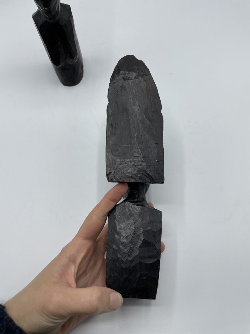 Duo de bustes taillés bois d'ébène afrique – Image 4
