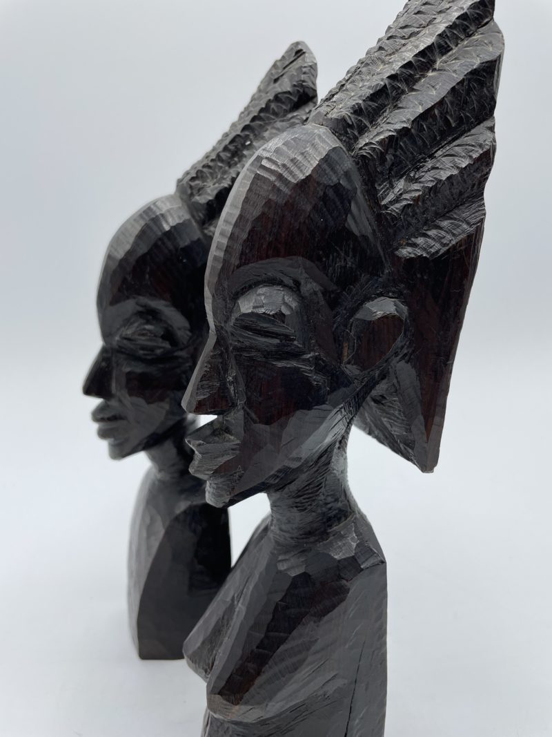 sculpture buste bois ebene afrique art