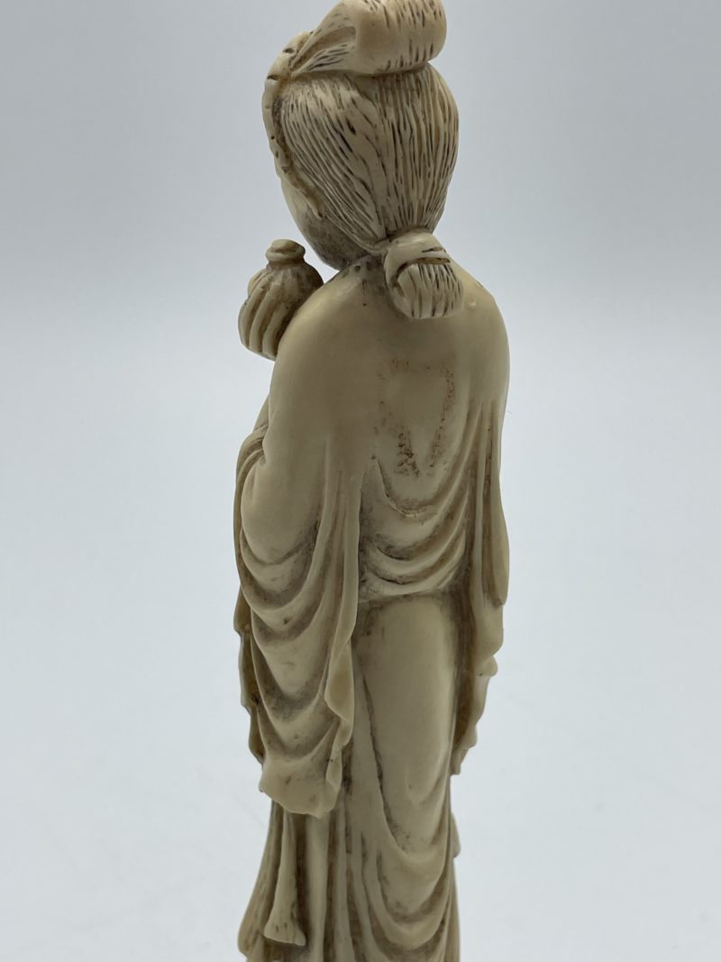 Duo statuettes asiatiques en résine vintage – Image 12