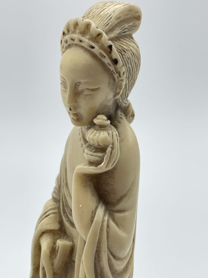 Duo statuettes asiatiques en résine vintage – Image 13