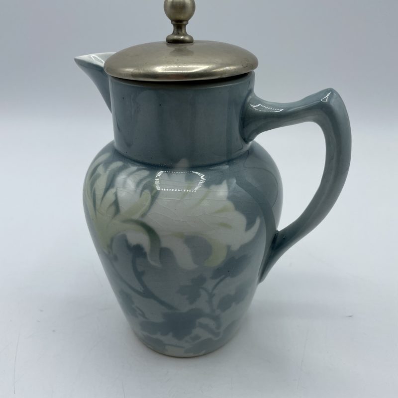 theiere vintage keller guerin luneville faience bleu