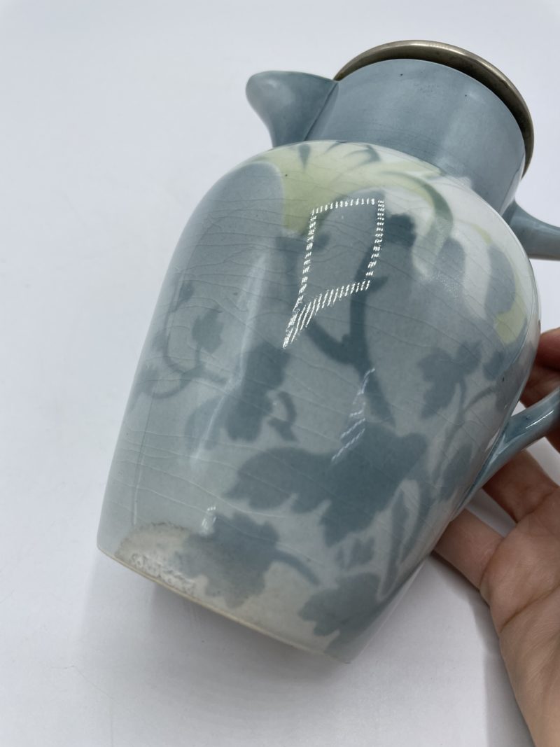 Jolie théière vintage en faïence Keller Guerin Luneville avec infuseur – Image 3