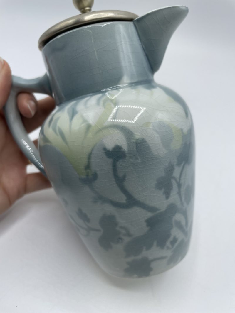 Jolie théière vintage en faïence Keller Guerin Luneville avec infuseur – Image 2