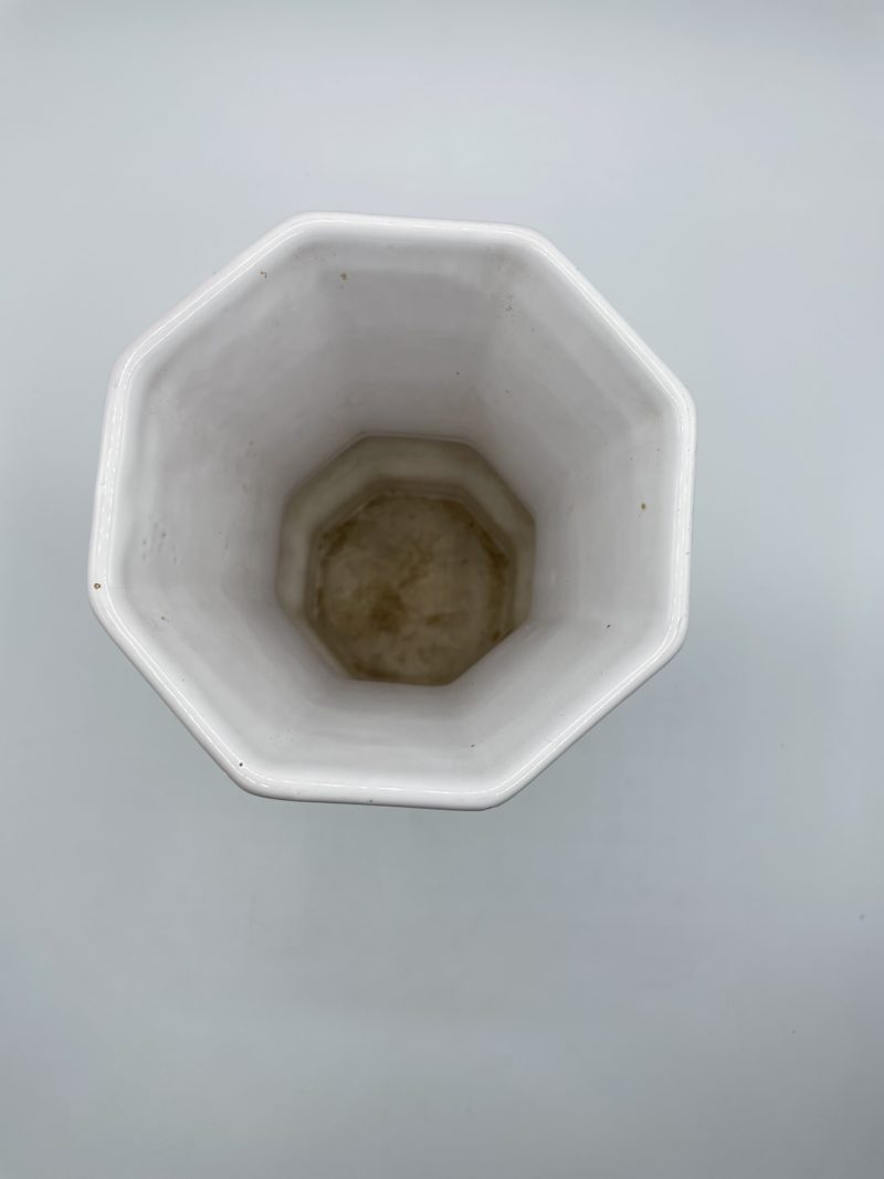 Vase vintage faïence Moustiers vintage blanc et vert – Image 7