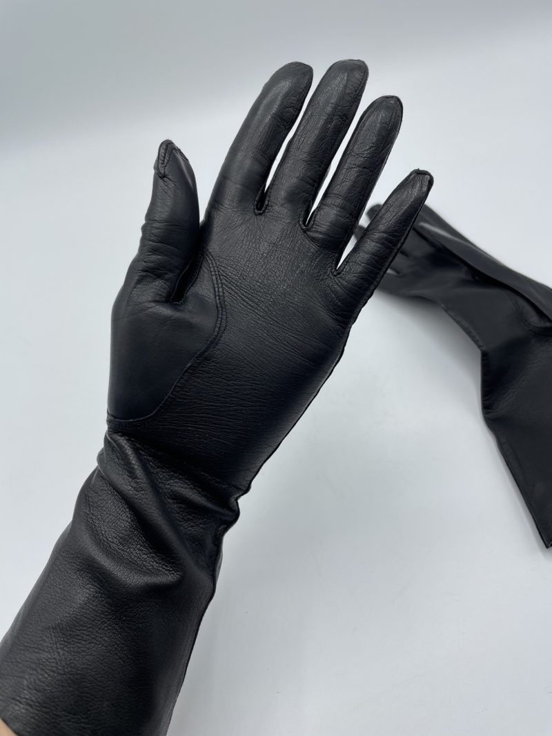 Paires de gants pour femme en cuir noir vintage – Image 4