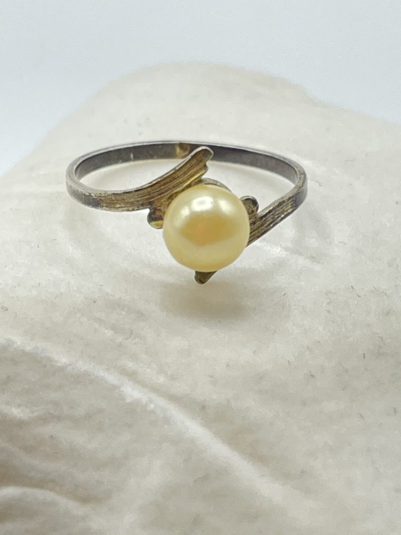 bague bijou vintage ancien perle argent