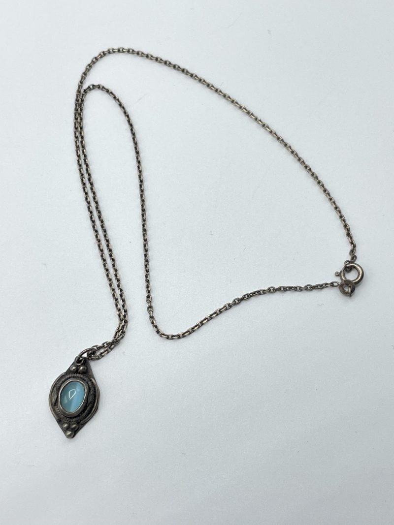 Collier argent avec pendentif turquoise – Image 2