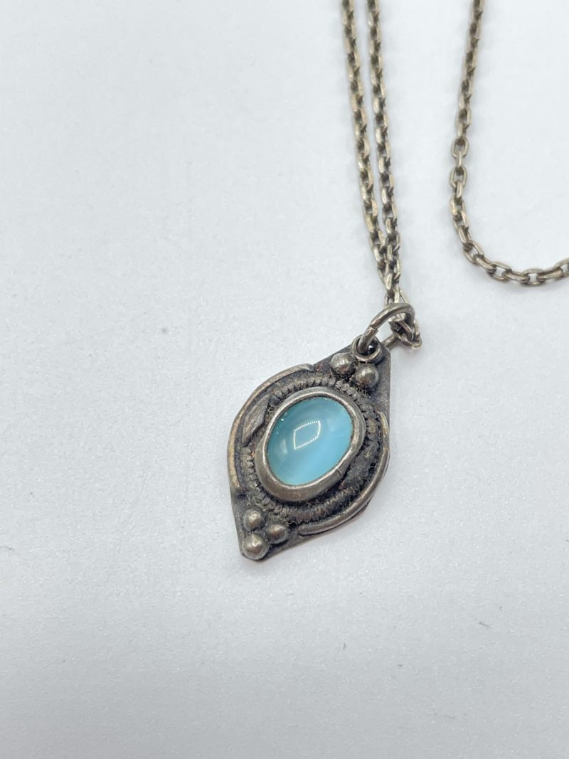 Collier argent avec pendentif turquoise – Image 3