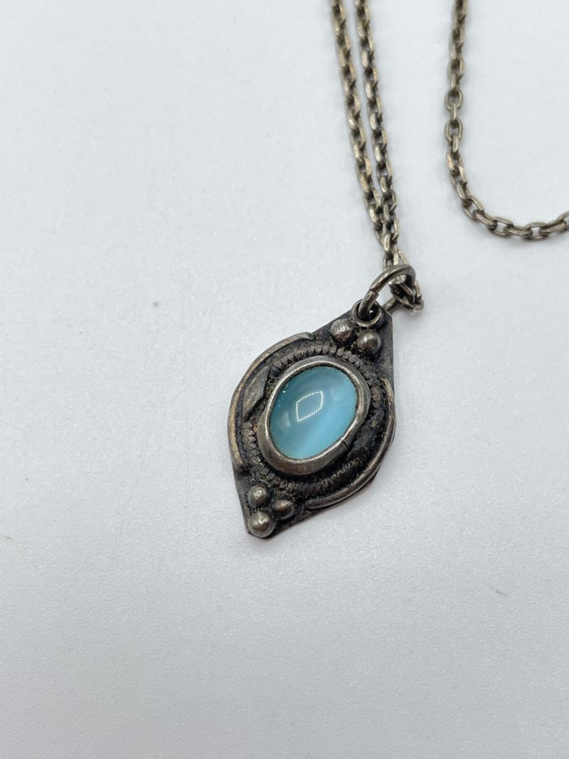 Collier argent avec pendentif turquoise – Image 5